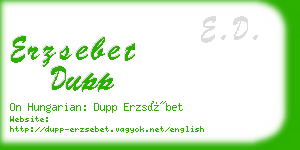 erzsebet dupp business card